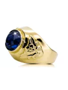 14K Yellow gold Sapphire Ring Vintage Jewlery vrc078y